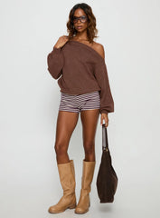 Noble Off The Shoulder Sweater Chocolate