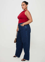 Britta Mid Rise Tapered Leg Jeans Dark Wash Curve