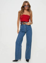 Zephee High Rise Wide Leg Jeans Light Wash
