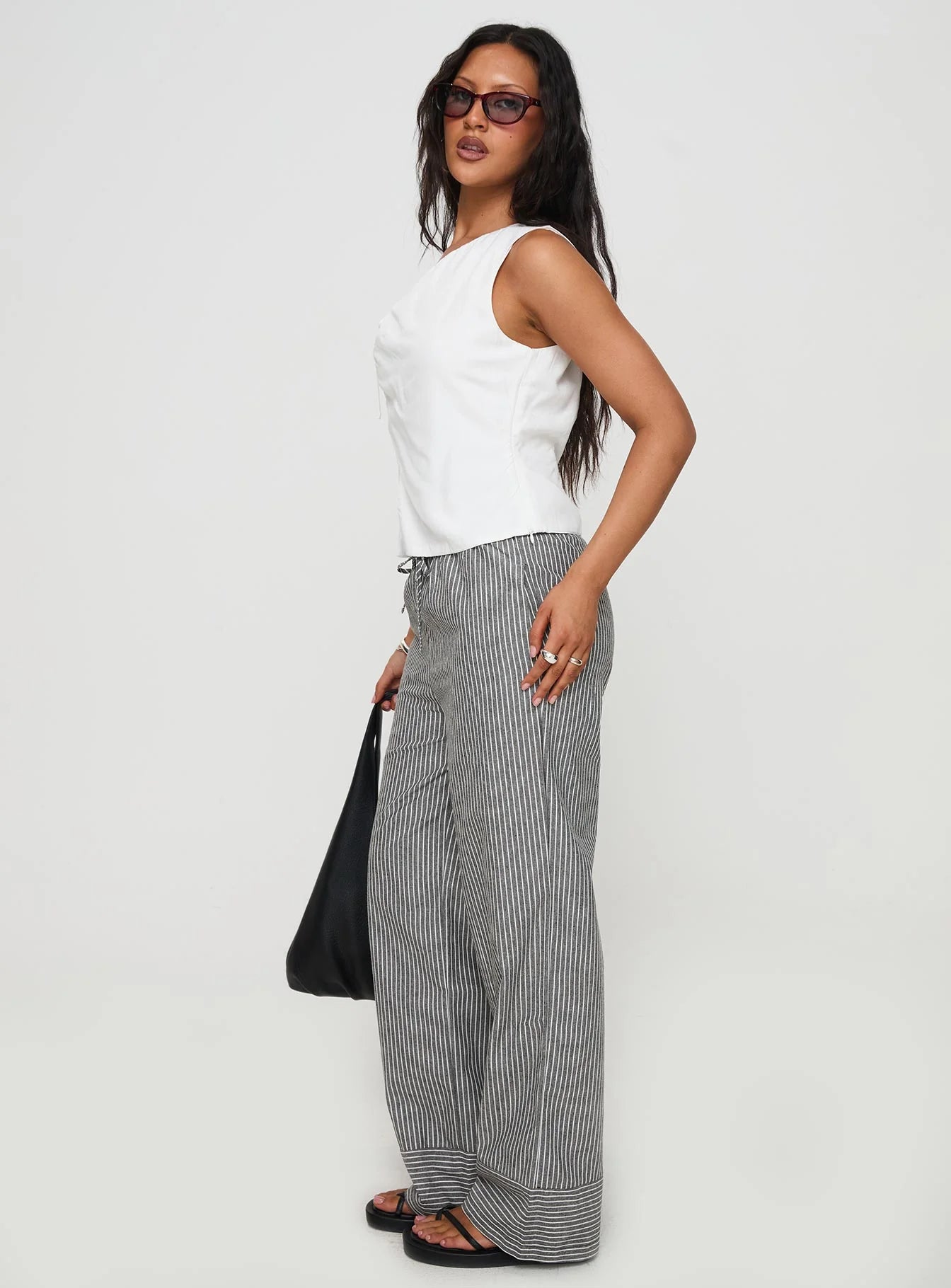 Veridian Pants Black/White Stripe