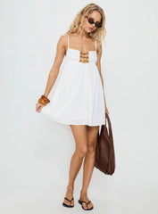 Beabado Beaded Mini Dress White