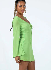 Denvers Long Sleeve Mini Dress Green