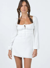 Loreli Long Sleeve Mini Dress White