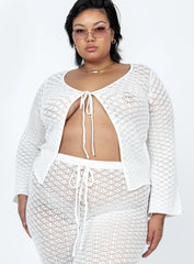 Wild & Free Crochet Top White Curve
