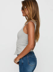 Kortez Zip Through Top Grey Marle