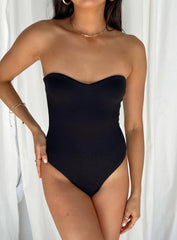 Aston Strapless Bodysuit Black