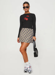 Cherries & Cream Long Sleeve Top Black