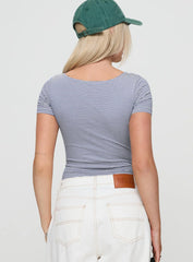 Brynne Bodysuit White / Navy Stripe