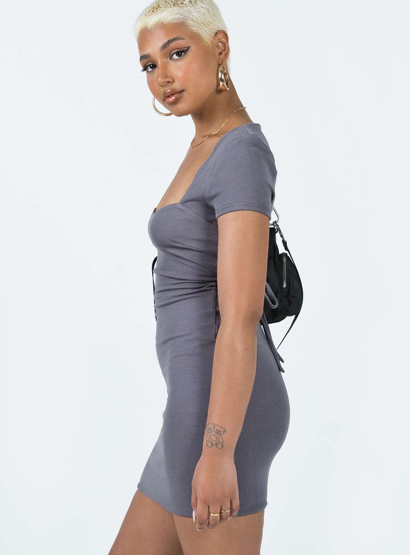 Nolan Short Sleeve Mini Dress Slate