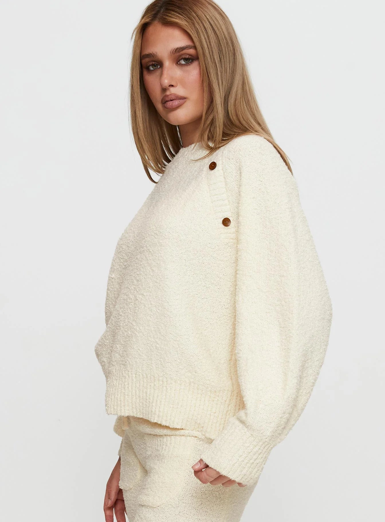 Susi Fluffy Knit Sweater Ivory