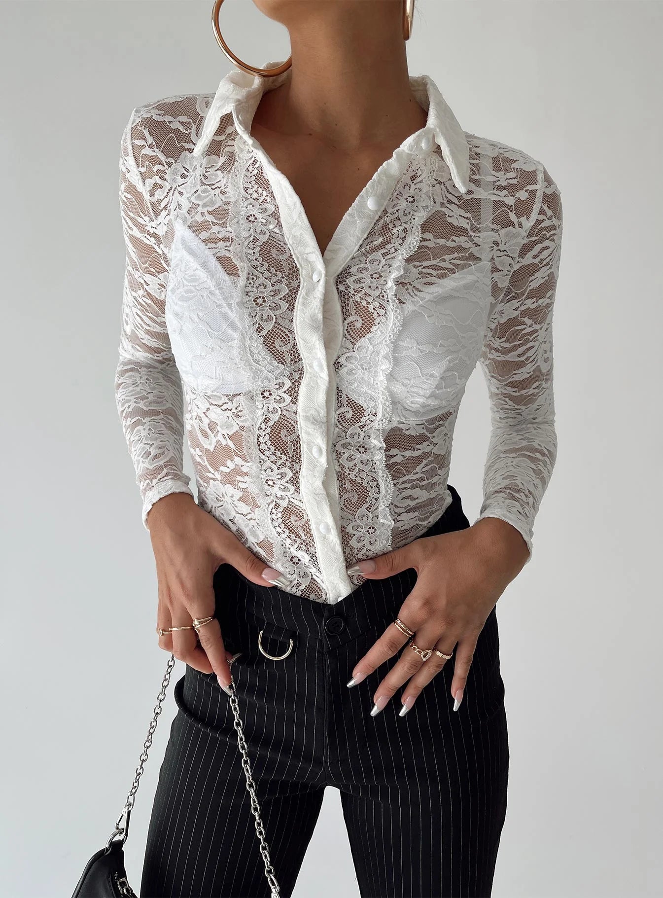 Iona Long Sleeve Top White