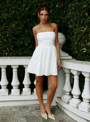 Seasons Of Love Strapless Mini Dress White