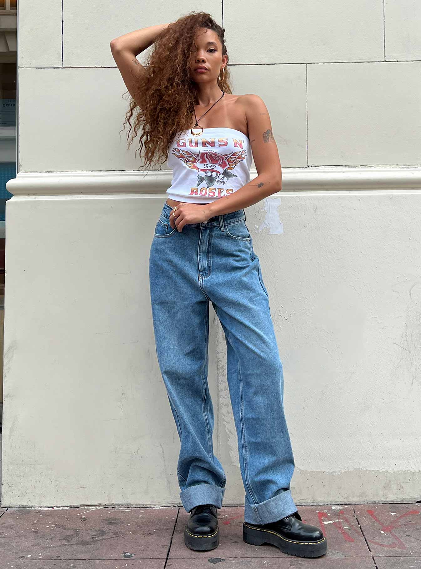 Guns N' Roses Tank Tube Top White