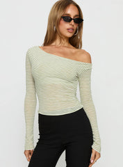 Synergies Long Sleeve Top Sage / White Stripe