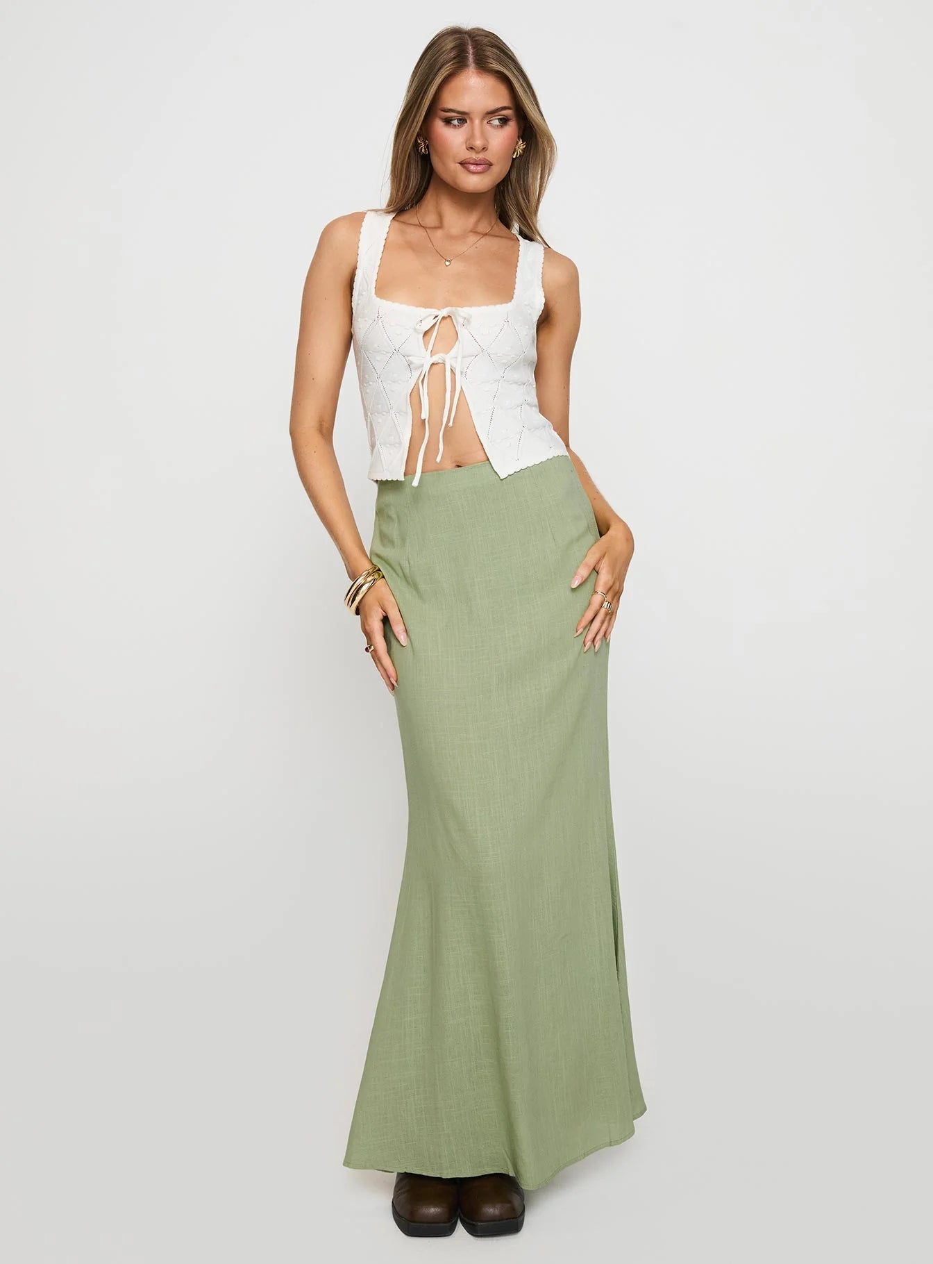 Sophia Maxi Skirt Green