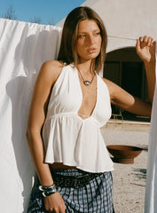 Saddler Halter Top White