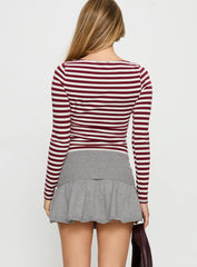 Karmia Knit Foldover Mini Skirt Grey