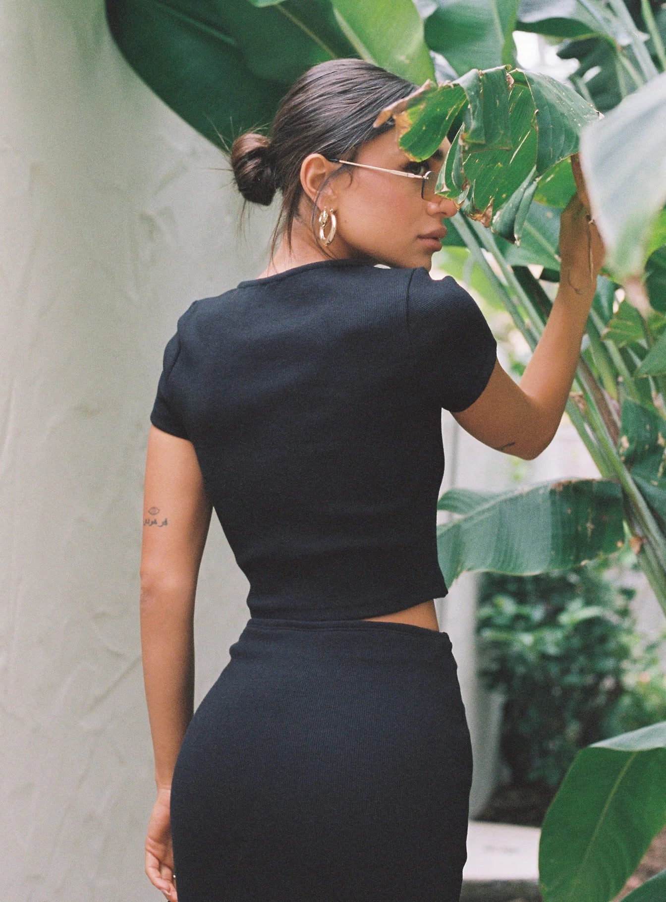 Classic Crop Tee Black Tall