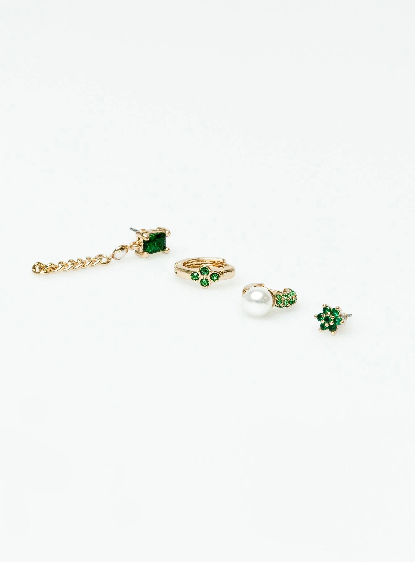 Athina Earring Pack Gold / Green