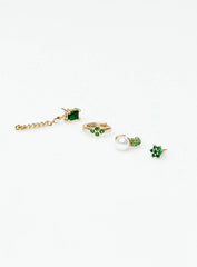 Athina Earring Pack Gold / Green