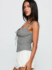 Modern Girl Top Black Gingham