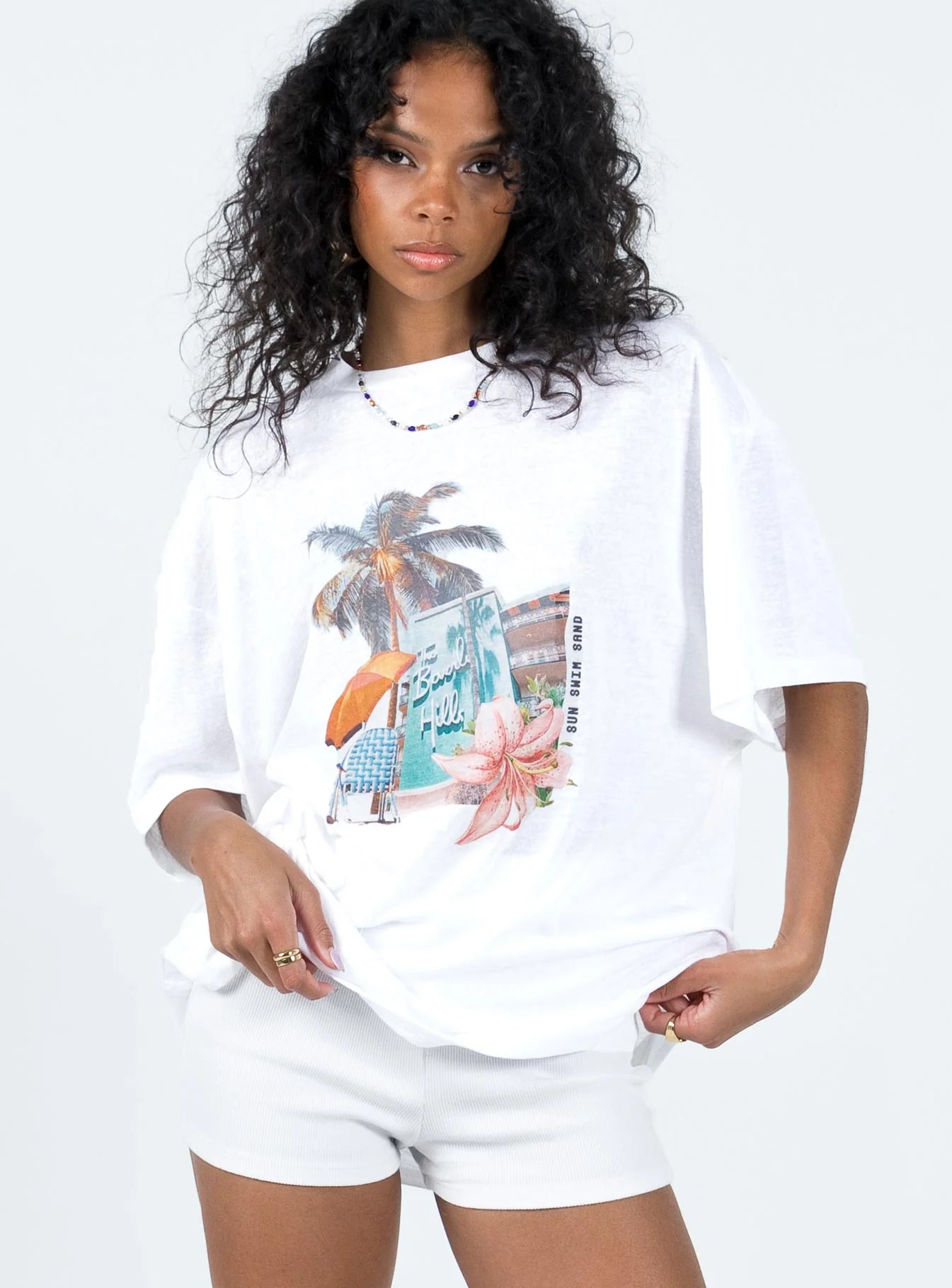 Vacay Oversized Tee White