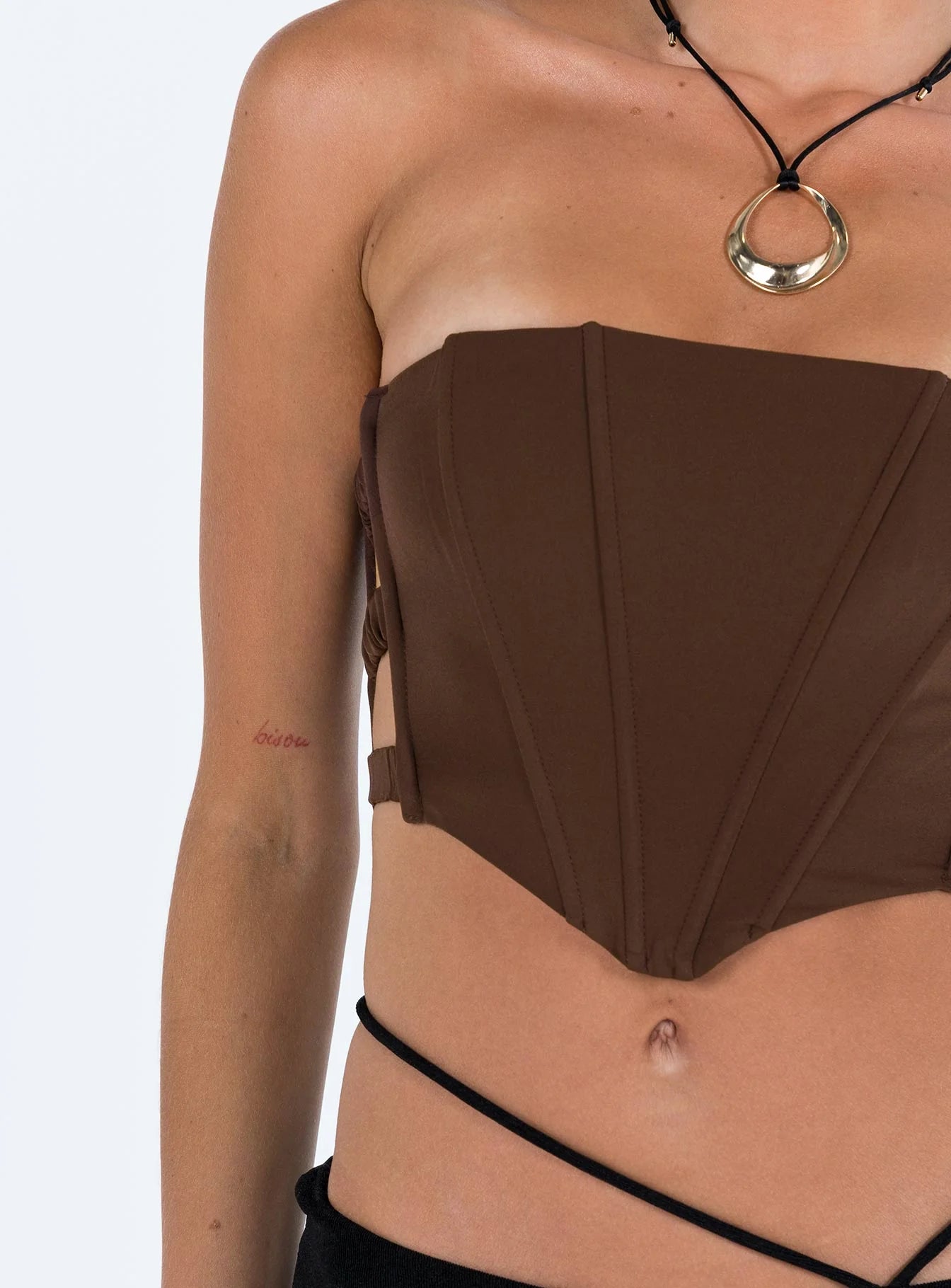 Carnlea Strapless Top Brown