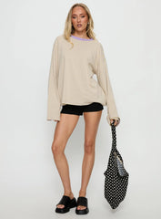 Settle Down Long Sleeve Top Lilac / Lemon Stripe