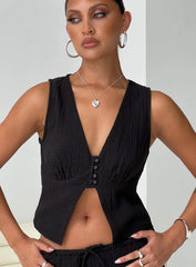 Momo Vest Top Black