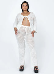 Wild & Free Crochet Top White Curve