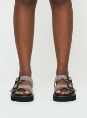 Ma Belle Sandals Faux Suede Taupe