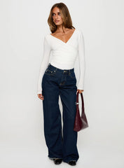 Right Here Cross Detail Bodysuit White