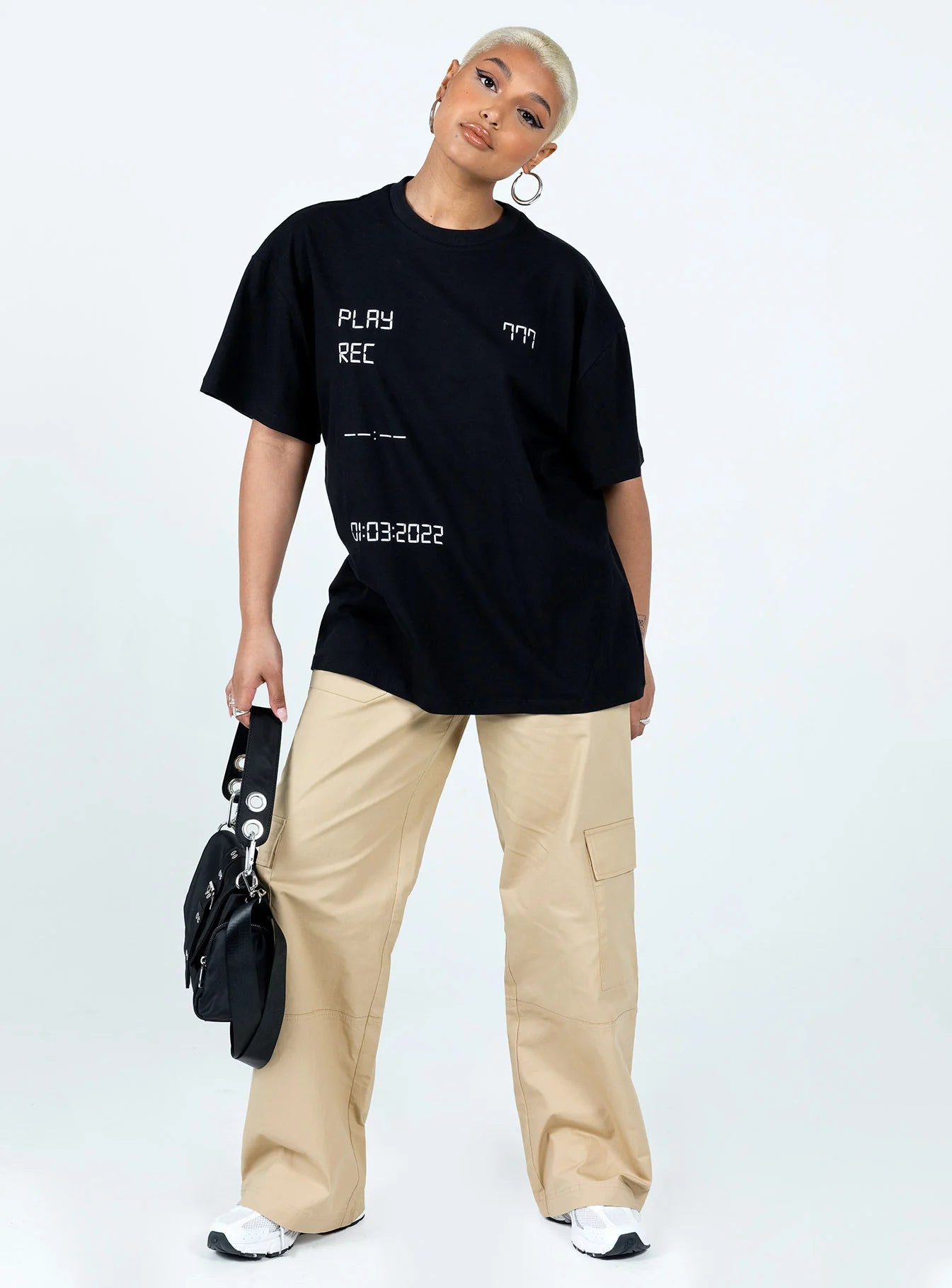 Recording Oversize Tee Black
