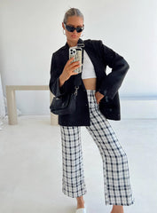 Euros Check Pants Black / White Petite