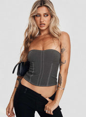 Vacke Strapless Top Grey