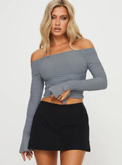 Moreno Off The Shoulder Top Blue