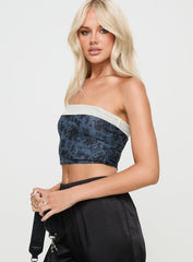 Graysona Strapless Top Navy