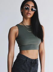 Darlington Crop Top Khaki Tall