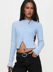 Suzu Long Sleeve Knit Top Blue