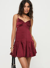 Valeska Mini Dress Burgundy