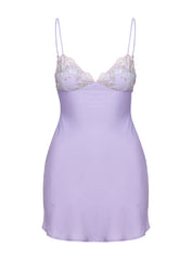 Hintz Satin Mini Dress Lilac