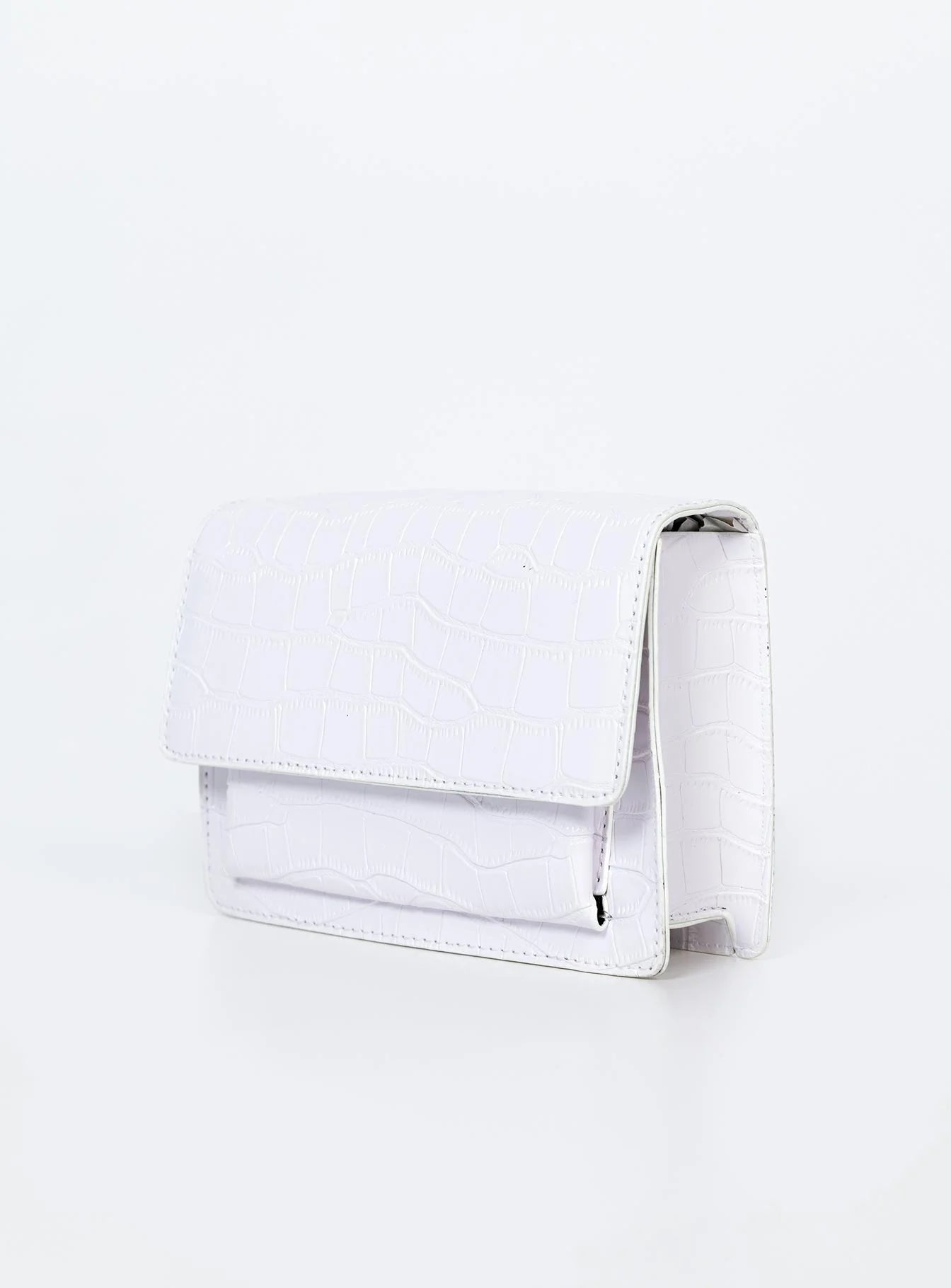 Valentine Croc Bag White
