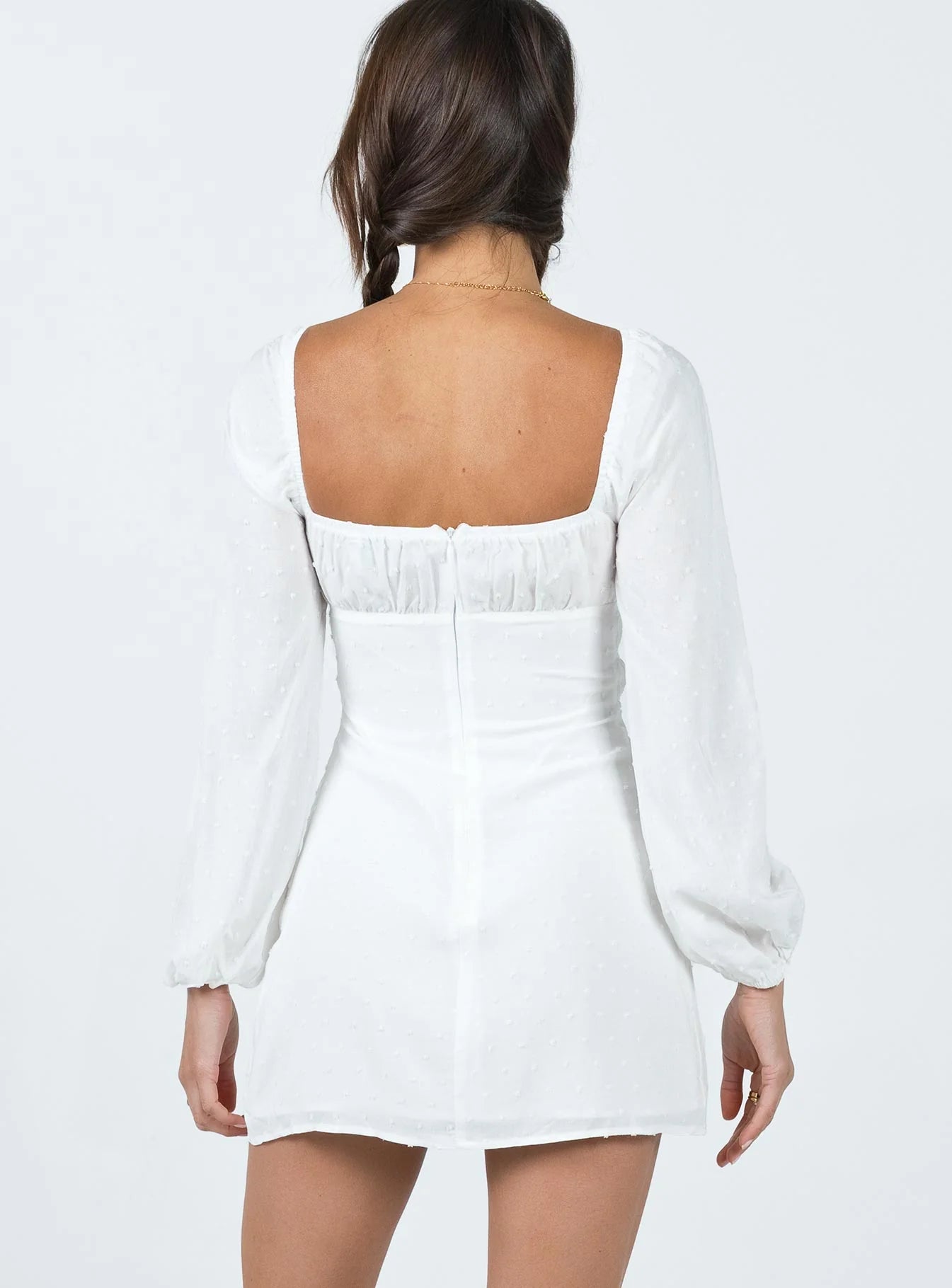 Loreli Long Sleeve Mini Dress White