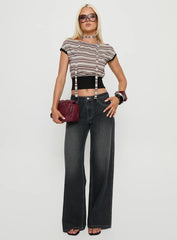 Ramos Low Rise Wide Leg Jeans Dark Grey Wash