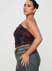 Annem One Shoulder Top Black / Red Curve