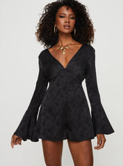 Fonda Long Sleeve Romper Black
