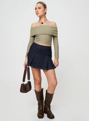 Vosti Off The Shoulder Top Olive