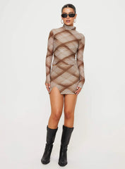 Another Dreamer Mini Skirt Brown Check