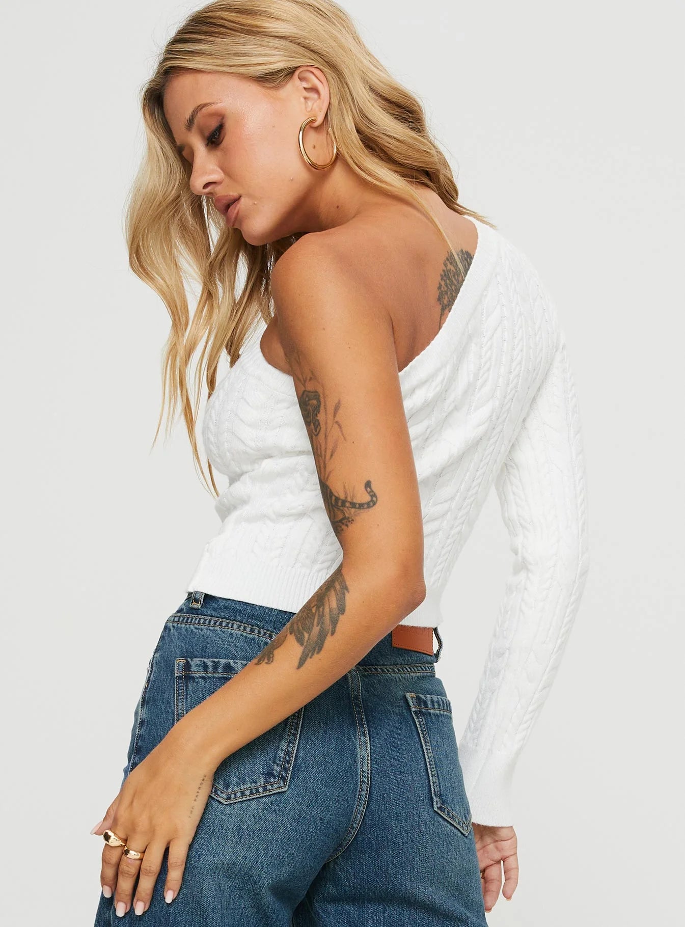 Nikea One Shoulder Top White