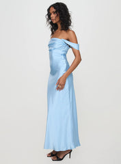 Azura Off The Shoulder Maxi Dress Blue
